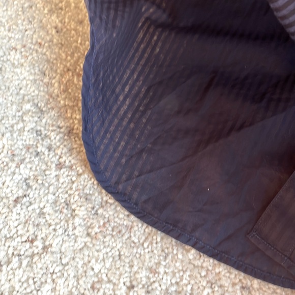 FRANK & EILEEN Eileen Sheer Poplin Striped Navy Shirt - Picture 11 of 16